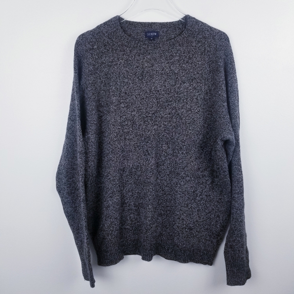 J. Crew Black & Gray Heather Wool Blend Men's Sweater